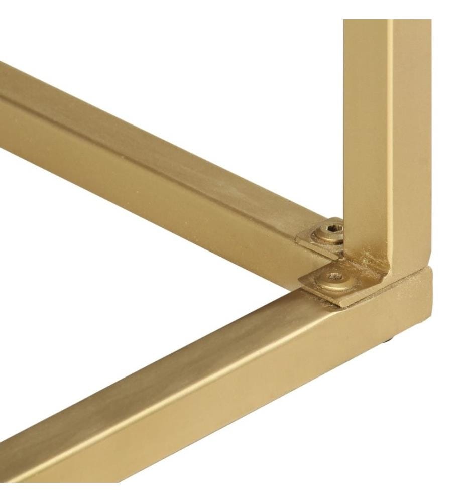 Konsolentisch Schwarz und Golden 90x30x75 cm Mango Massivholz