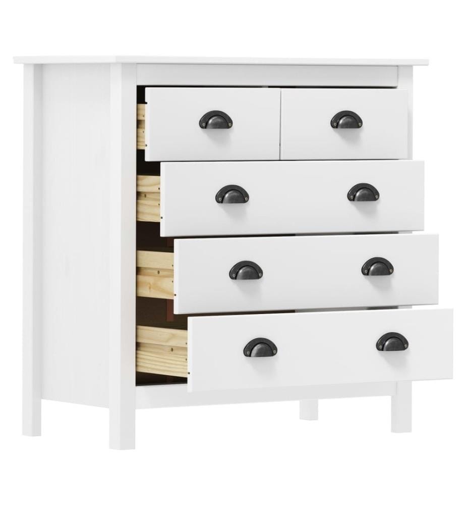 Buffet Hill Blanc 79x40x80 cm Bois de pin solide
