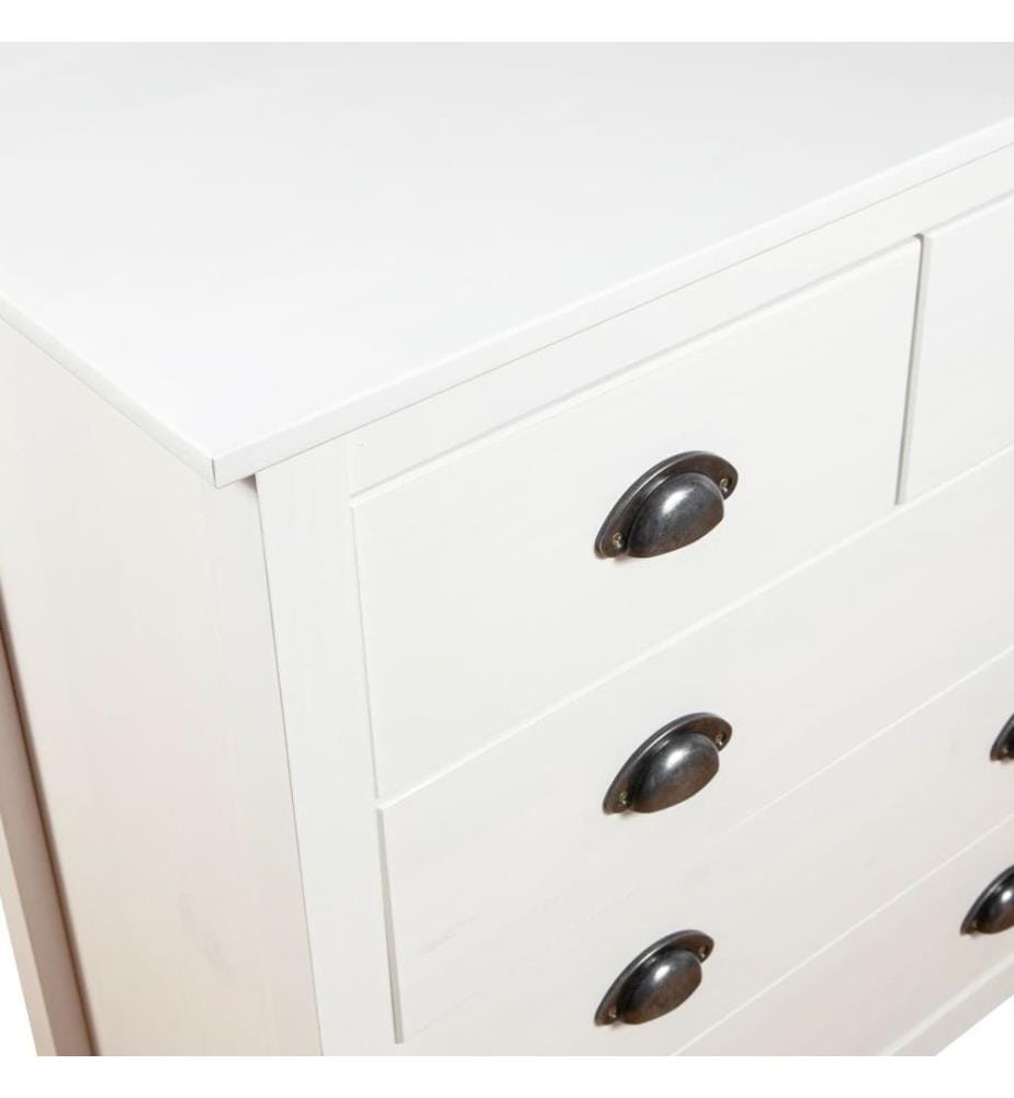 Buffet Hill Blanc 79x40x80 cm Bois de pin solide