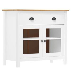 Sideboard Hill Weiss 90x40x80 cm Massivholz Kiefer