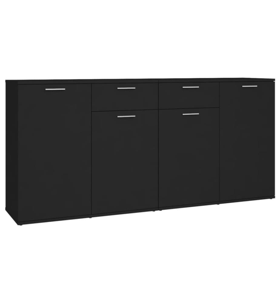 Buffet Noir 160x36x75 cm Aggloméré