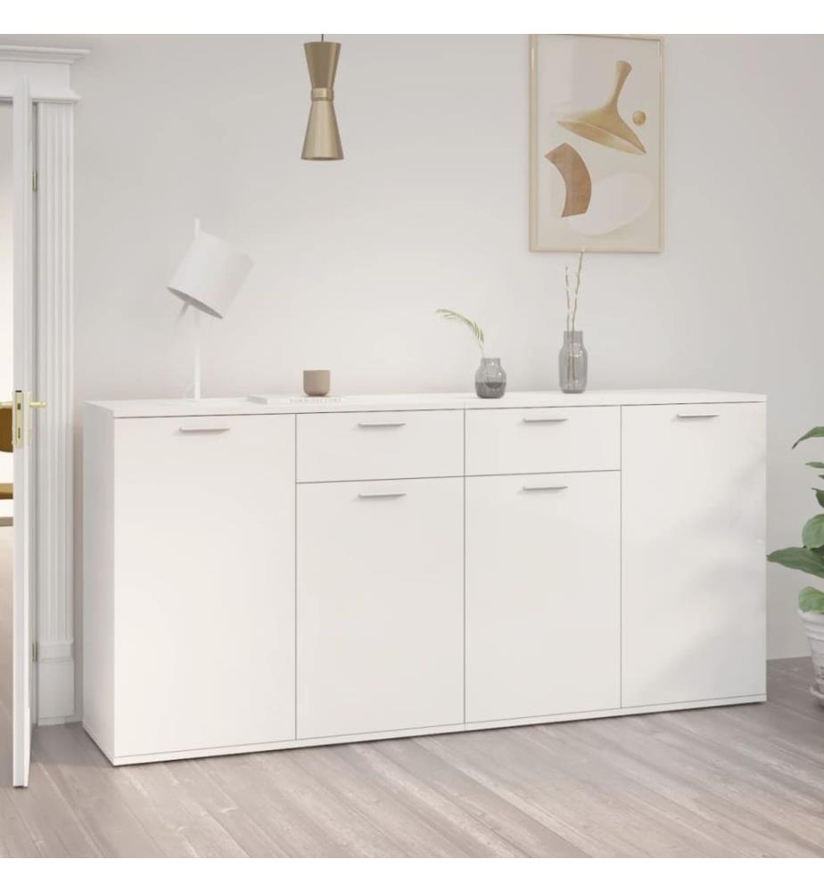Sideboard Hochglanz-Weiss 160x36x75 cm Holzwerkstoff