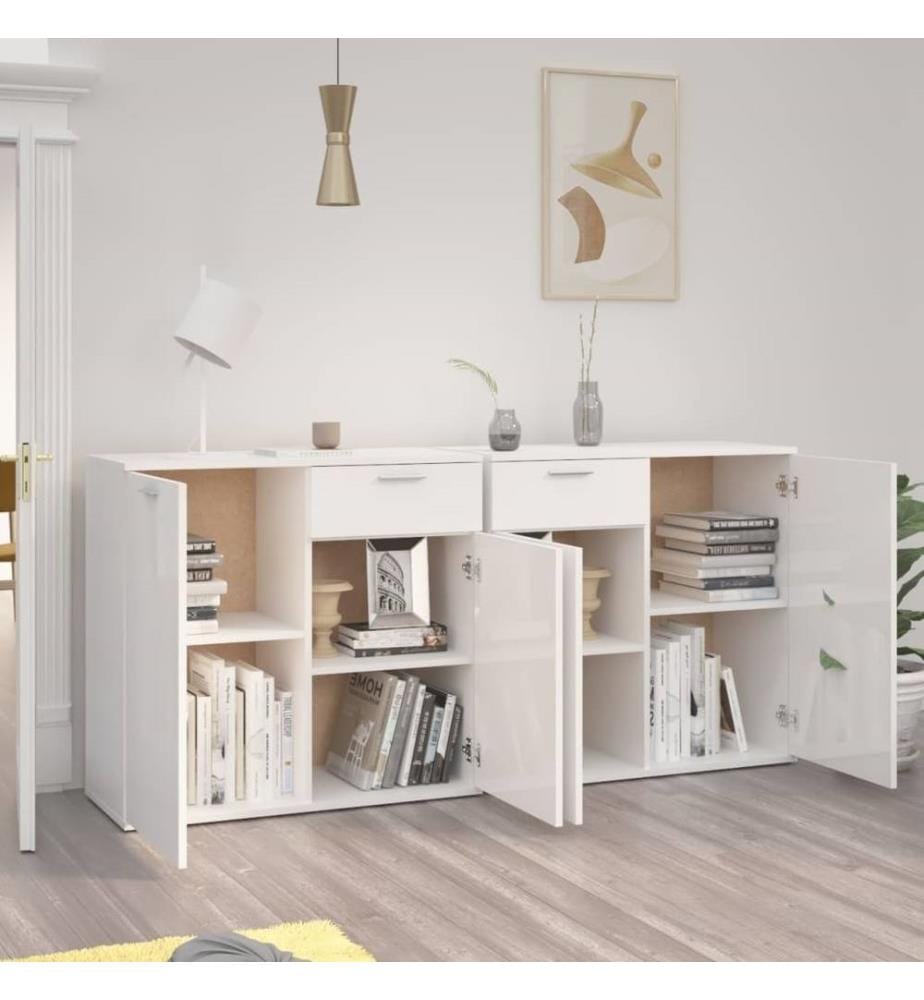 Sideboard Hochglanz-Weiss 160x36x75 cm Holzwerkstoff