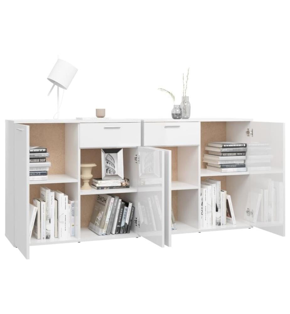 Sideboard Hochglanz-Weiss 160x36x75 cm Holzwerkstoff
