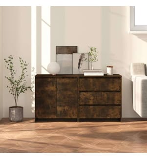 Buffets 2 pcs Chêne fumé Bois d'ingénierie