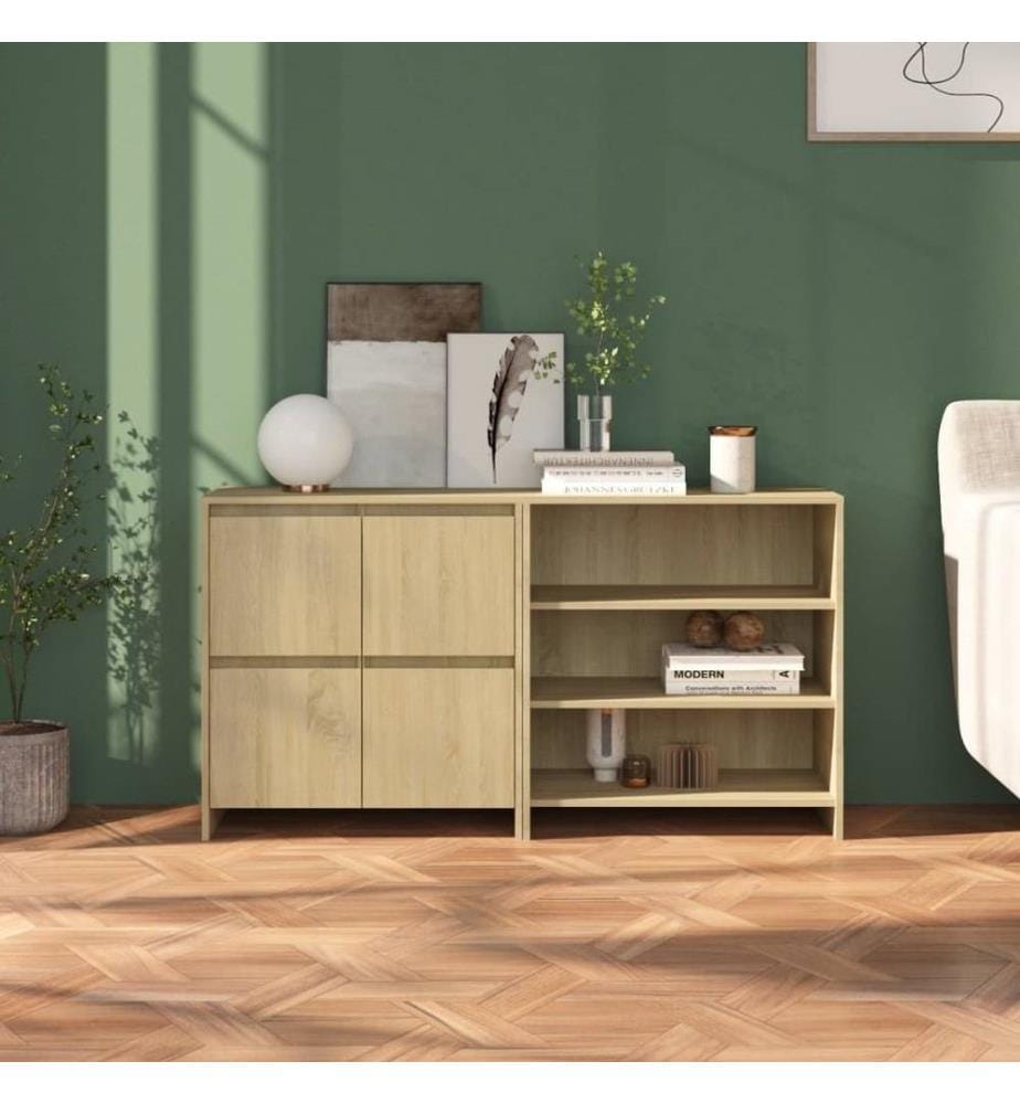 2-tlg. Sideboard Sonoma-Eiche Holzwerkstoff