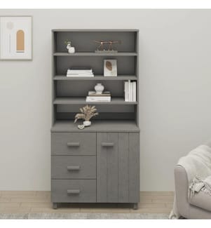 Highboard HAMAR Massivholz Kiefer Hellgrau