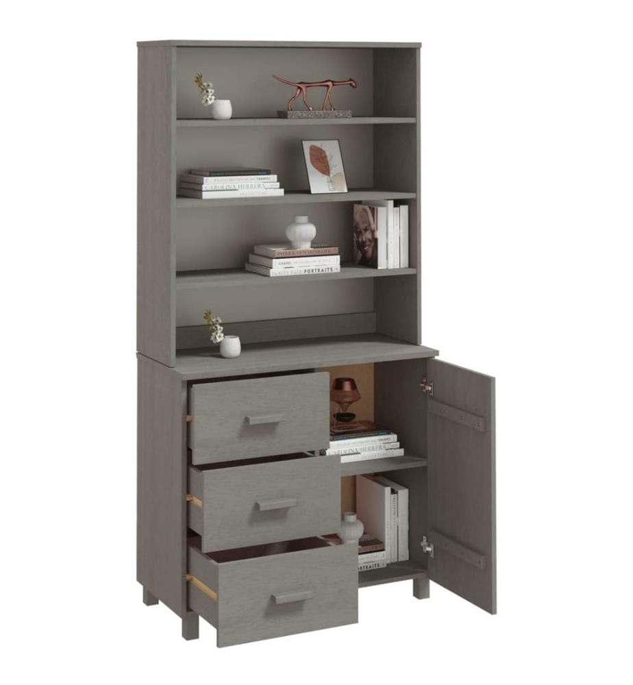 Highboard HAMAR Massivholz Kiefer Hellgrau