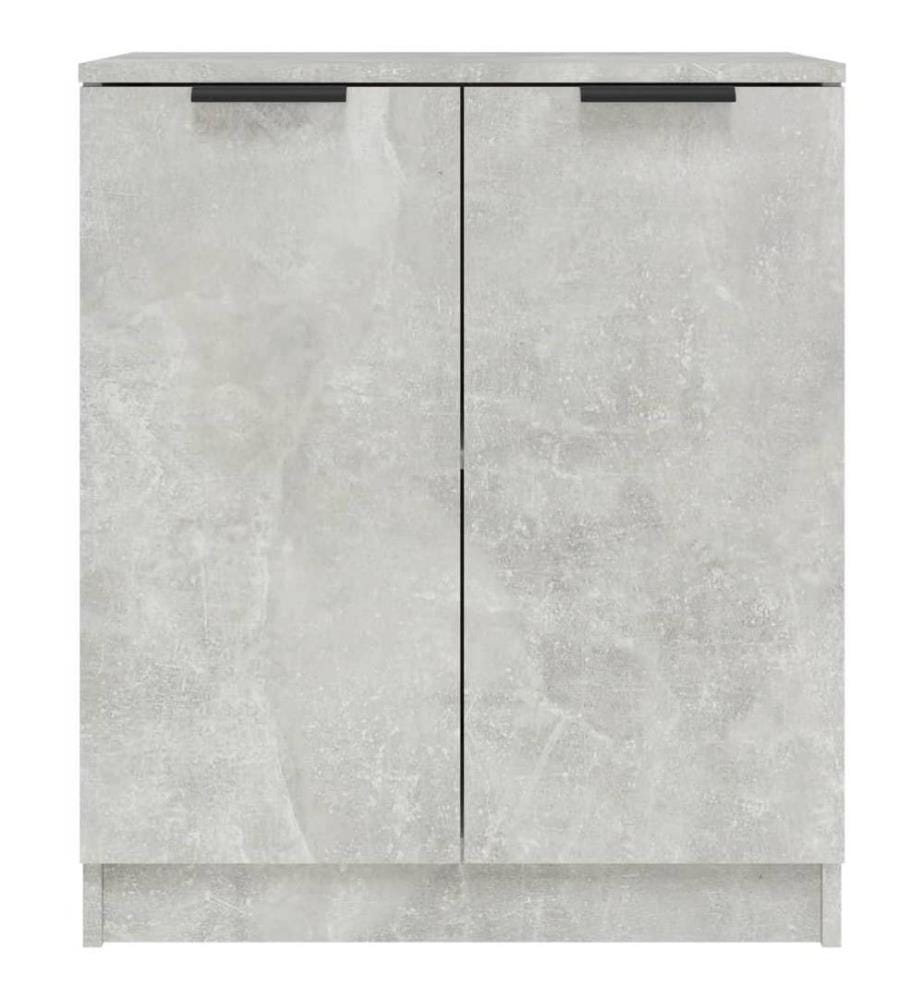 Buffets 2 pcs Gris béton 60x30x70 cm Bois d'ingénierie