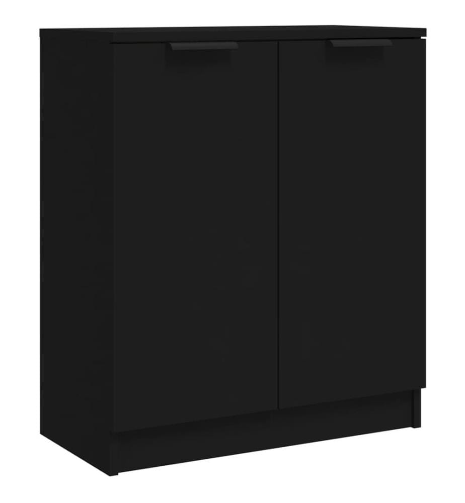 3-tlg. Sideboard-Set Schwarz Holzwerkstoff