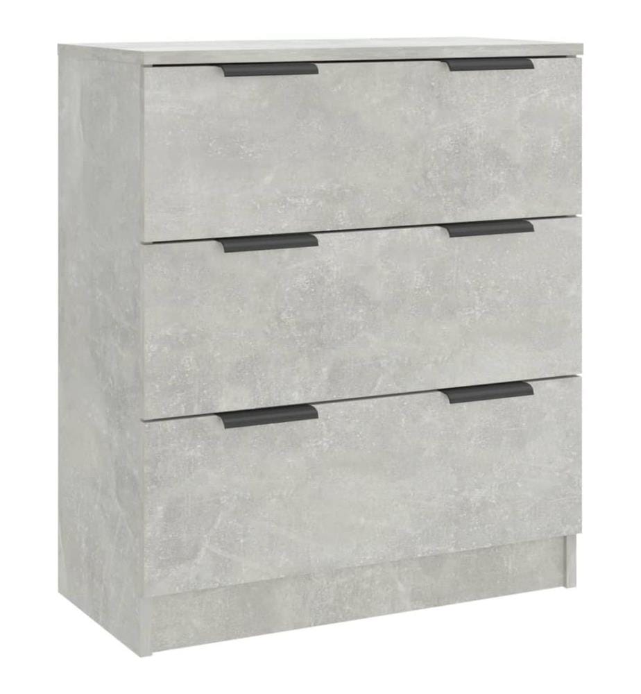 Buffets 3 pcs Gris béton Bois d'ingénierie