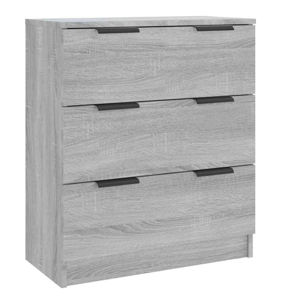 Buffets 3 pcs Sonoma gris Bois d'ingénierie