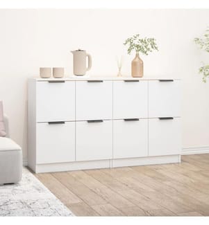 Buffets 2 pcs Blanc 60x30x70 cm Bois d'ingénierie