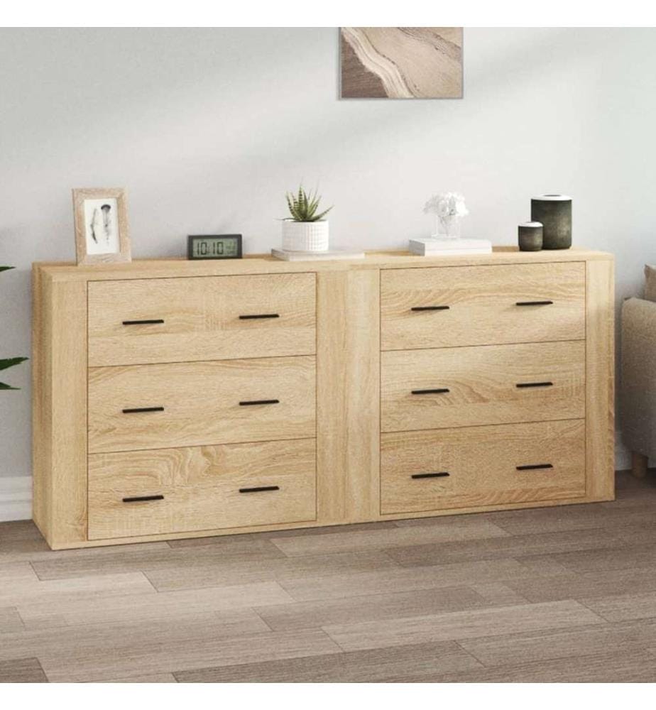 Sideboards 2 Stk. Sonoma-Eiche Holzwerkstoff