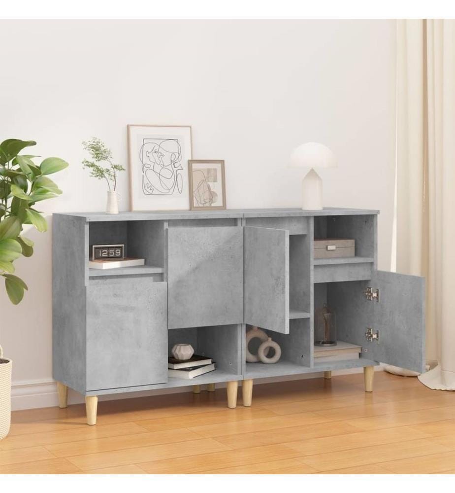 Sideboards 2 Stk. Betongrau 60x35x70 cm Holzwerkstoff