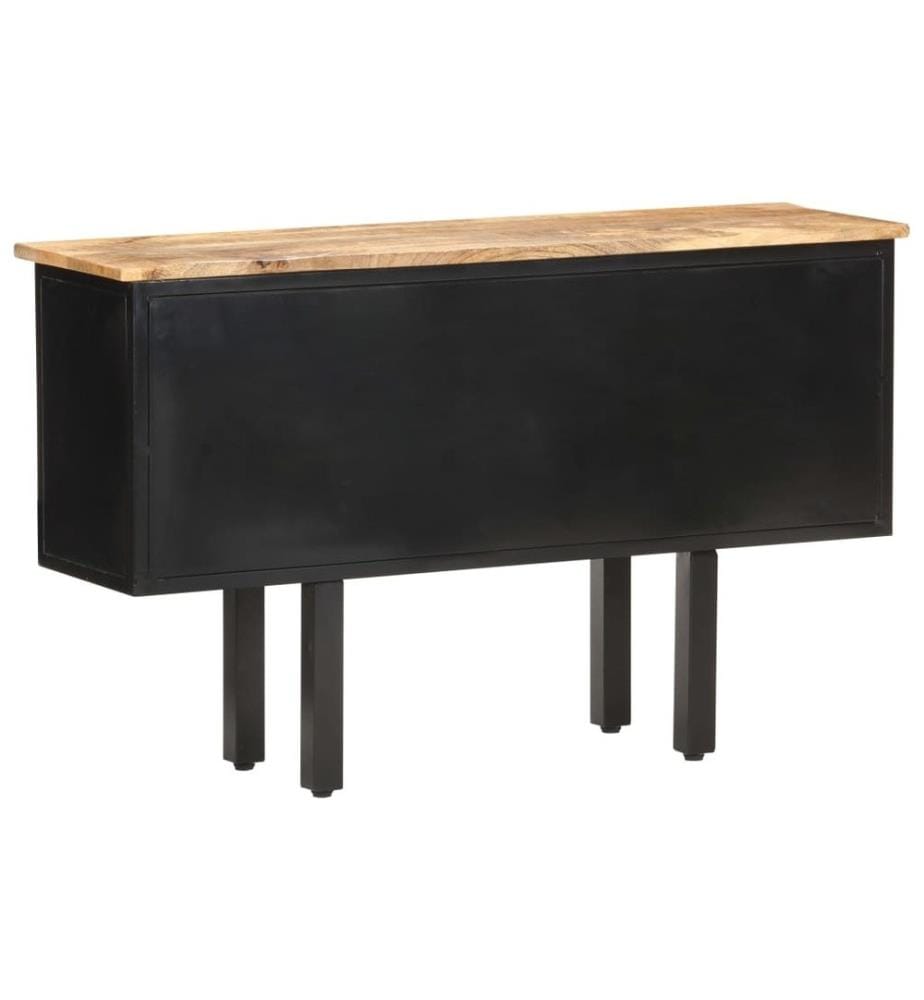 Sideboard 110x30x65 cm Raues Mango-Massivholz und Stahl