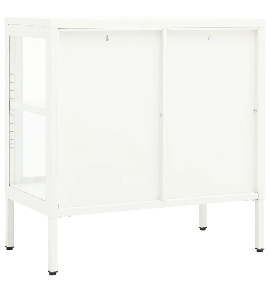 Sideboard Weiss 70x35x70 cm Stahl und Glas