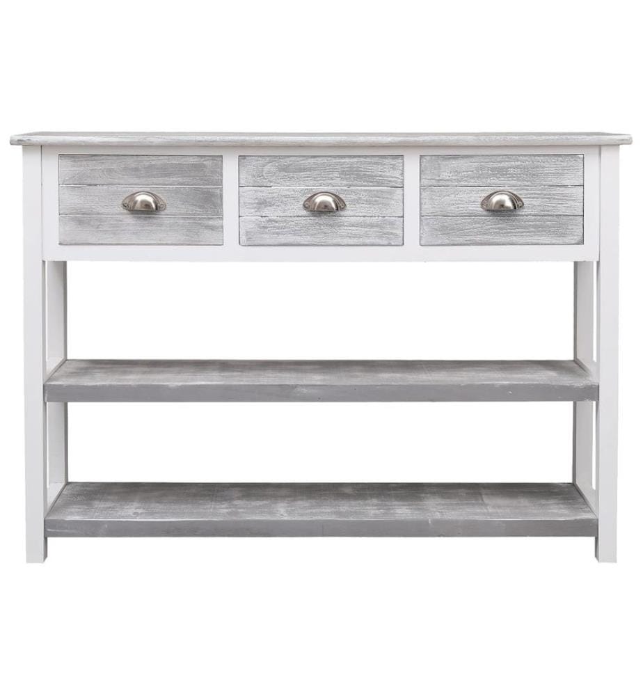 Sideboard Antik-Grau 108x30x76 cm Massivholz Paulownia