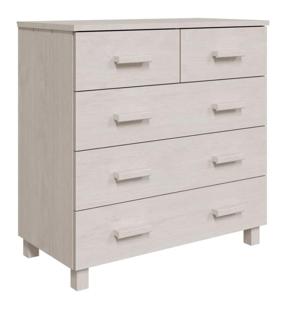 Sideboard HAMAR Weiss 79x40x80 cm Massivholz Kiefer