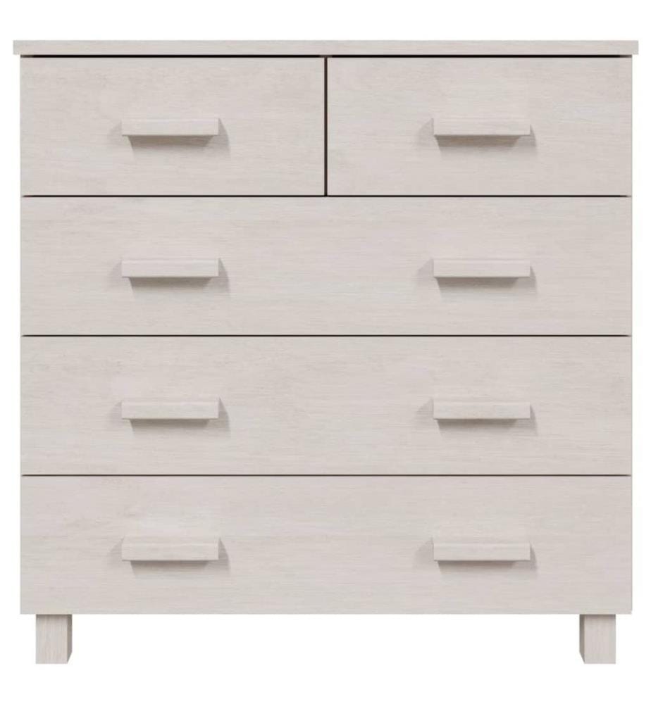 Sideboard HAMAR Weiss 79x40x80 cm Massivholz Kiefer