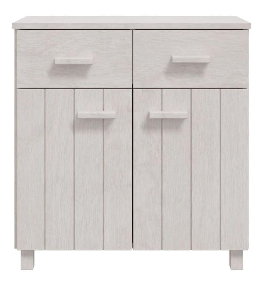 Sideboard HAMAR Weiss 79x40x80 cm Massivholz Kiefer