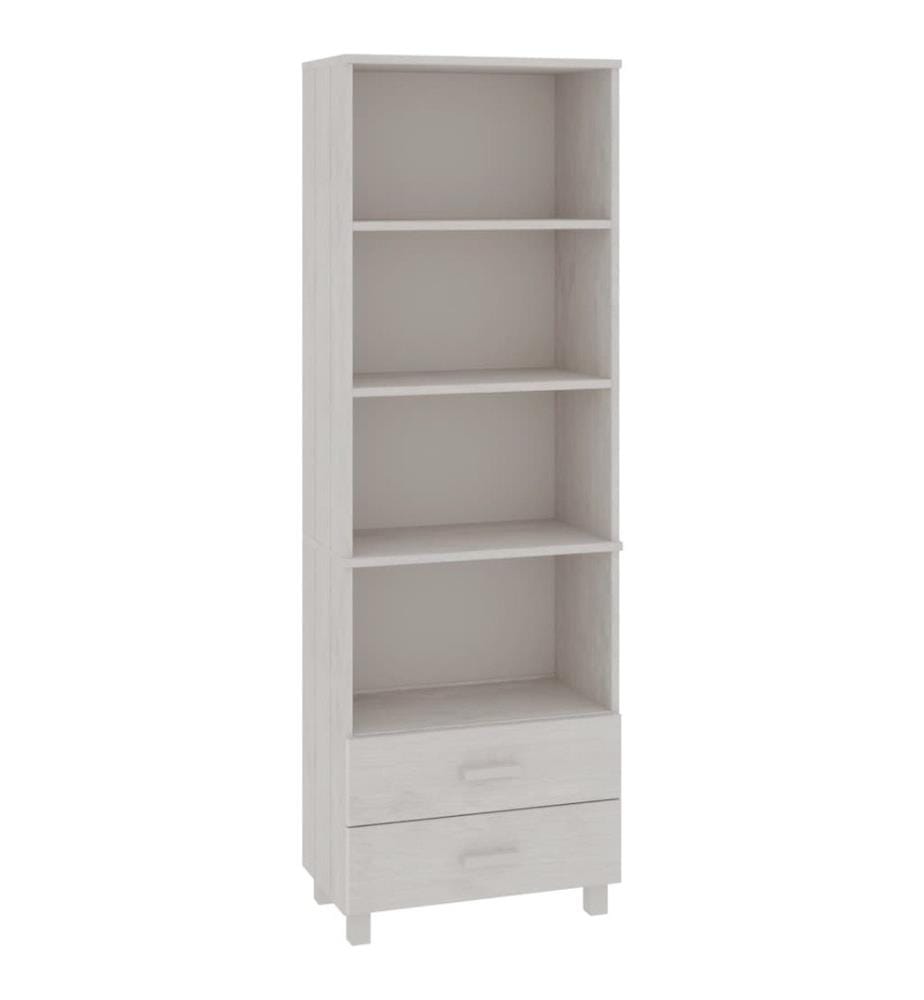 Buffet HAMAR Blanc 60x35x180 cm Bois de pin massif
