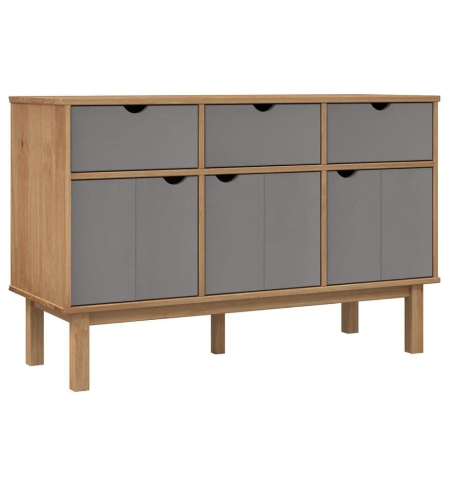 Sideboard OTTA Braun&Grau 114x43x73,5 cm Massivholz Kiefer