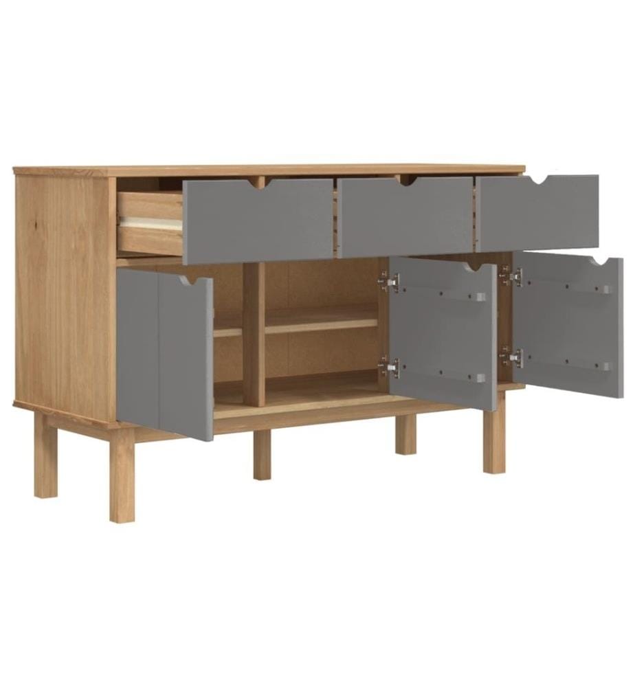 Sideboard OTTA Braun&Grau 114x43x73,5 cm Massivholz Kiefer