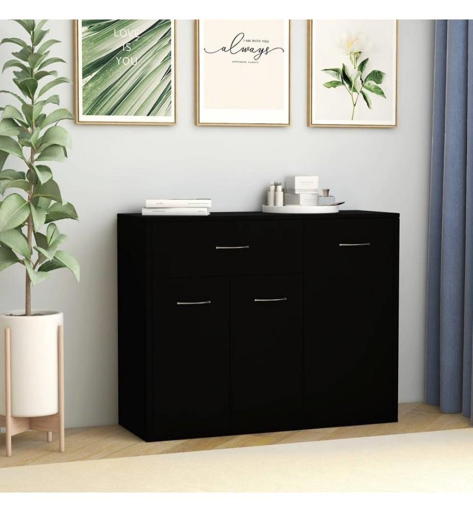 Sideboard Schwarz 88x30x70 cm Holzwerkstoff