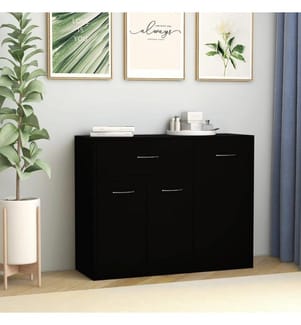 Sideboard Schwarz 88x30x70 cm Holzwerkstoff