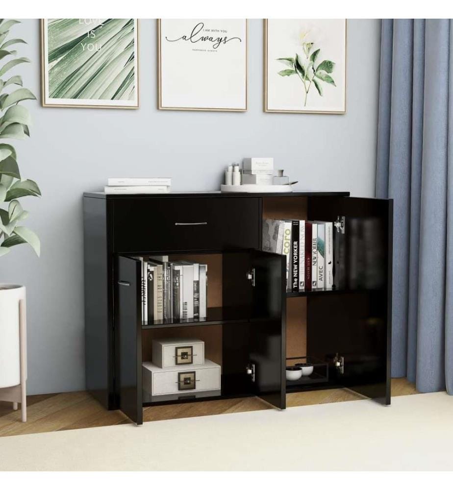 Sideboard Schwarz 88x30x70 cm Holzwerkstoff