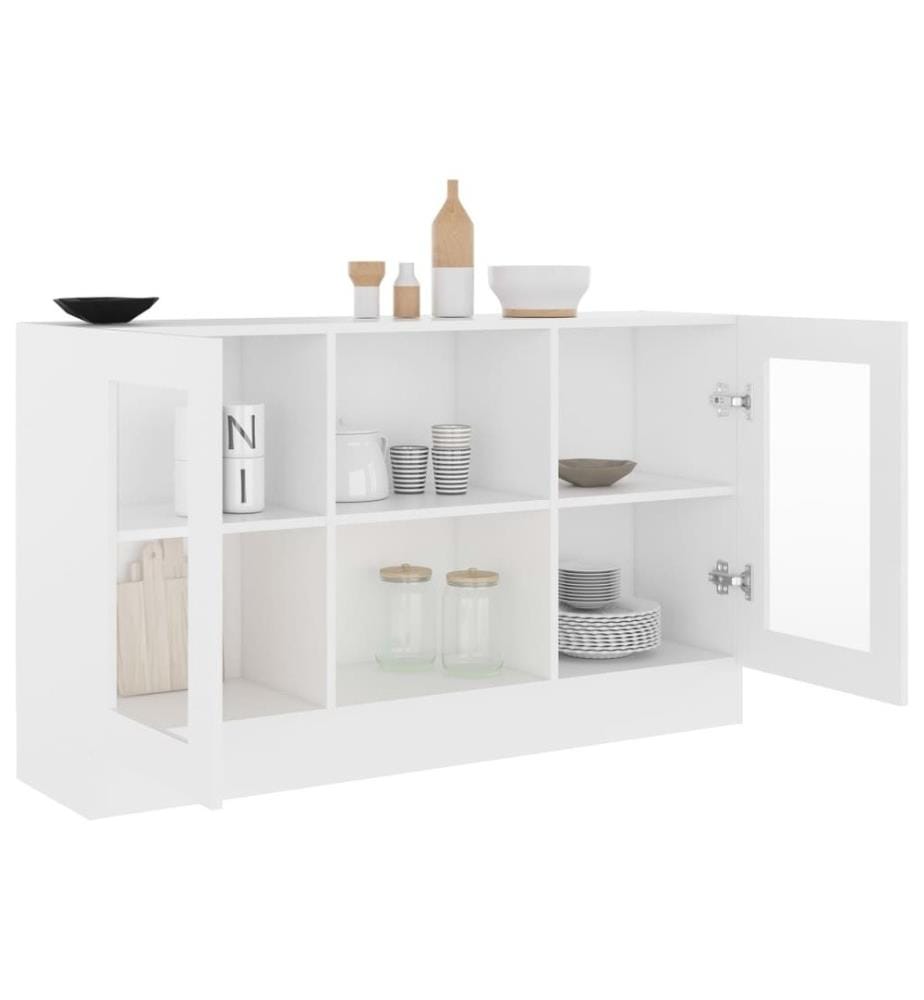 Vitrinenschrank Weiss 120x30,5x70 cm Holzwerkstoff