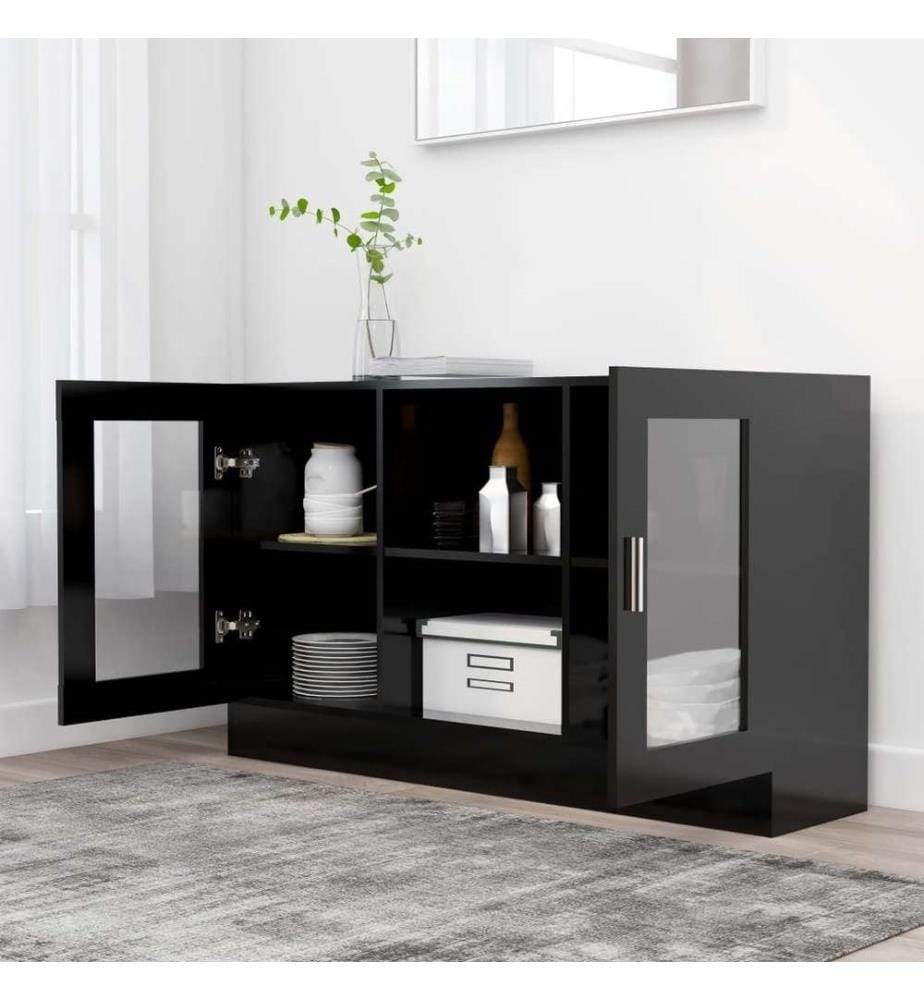 Vitrinenschrank Schwarz 120x30,5x70 cm Holzwerkstoff