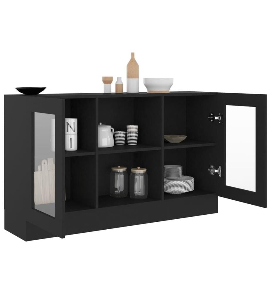 Vitrinenschrank Schwarz 120x30,5x70 cm Holzwerkstoff