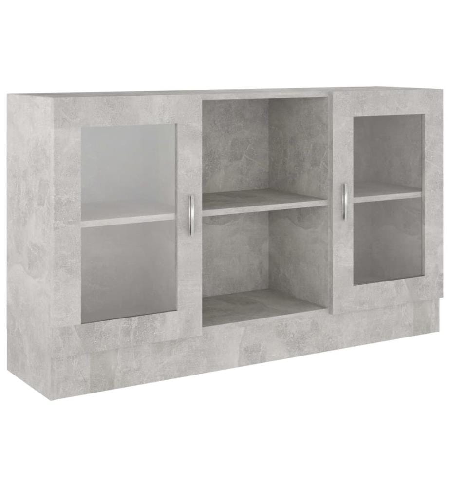 Armoire à vitrine Gris béton 120x30,5x70 cm Aggloméré