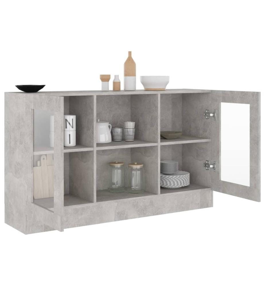 Armoire à vitrine Gris béton 120x30,5x70 cm Aggloméré