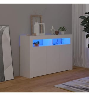 Sideboard mit LED-Leuchten Weiss 115,5x30x75 cm