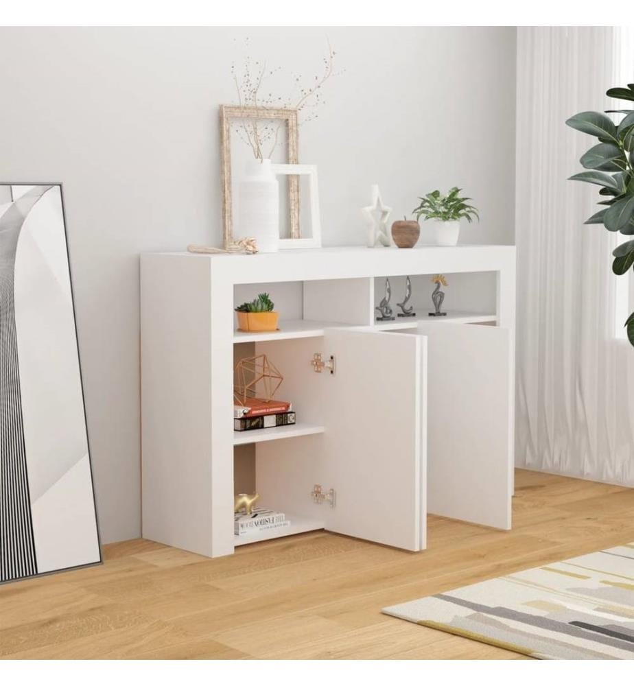 Sideboard mit LED-Leuchten Weiss 115,5x30x75 cm