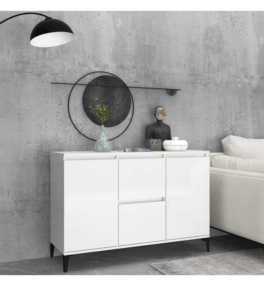 Sideboard Hochglanz-Weiss 104x35x70 cm Holzwerkstoff