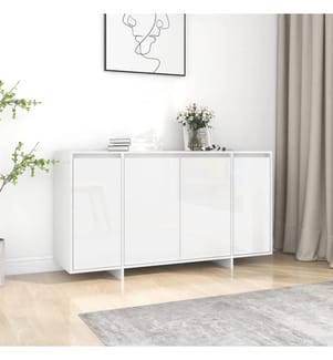 Sideboard Hochglanz-Weiss 135x41x75 cm Holzwerkstoff