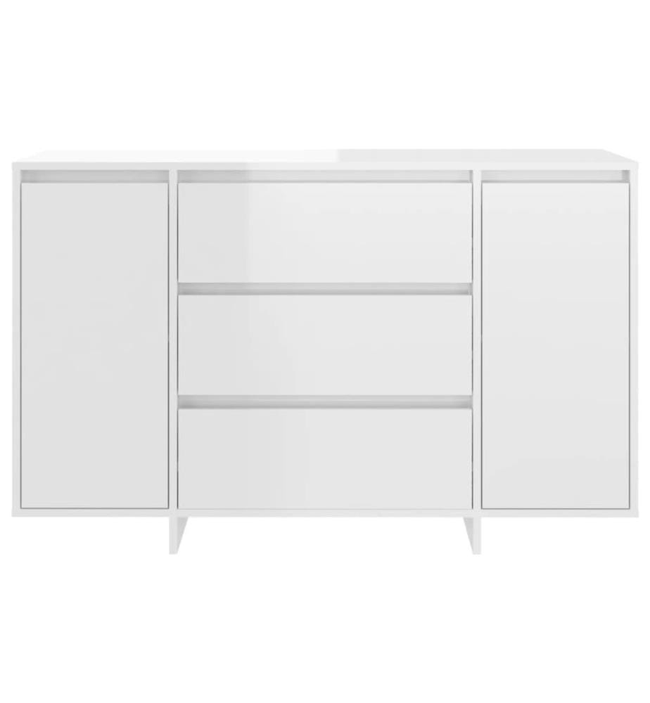 Sideboard 3 Schubladen Hochglanz-Weiss 120x41x75cm Holzwerkstoff