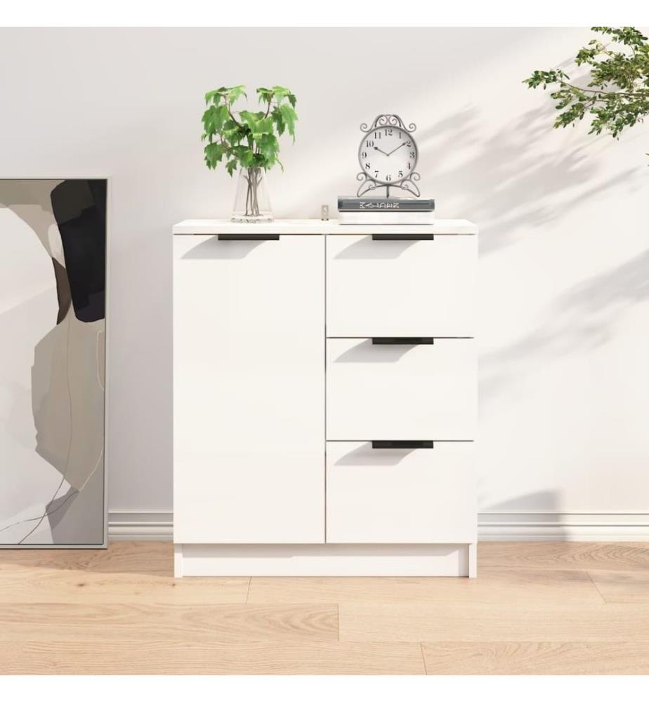 Sideboard Hochglanz-Weiss 60x30x70 cm Holzwerkstoff