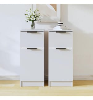 Buffets 2 pcs Blanc 30x30x70 cm Bois d'ingénierie