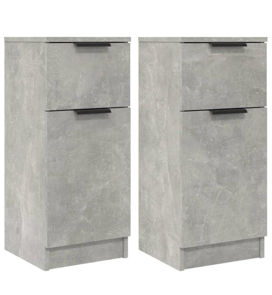 Buffets 2 pcs Gris béton 30x30x70 cm Bois d'ingénierie