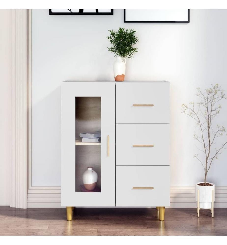 Buffet blanc 69,5x34x90 cm bois d'ingénierie