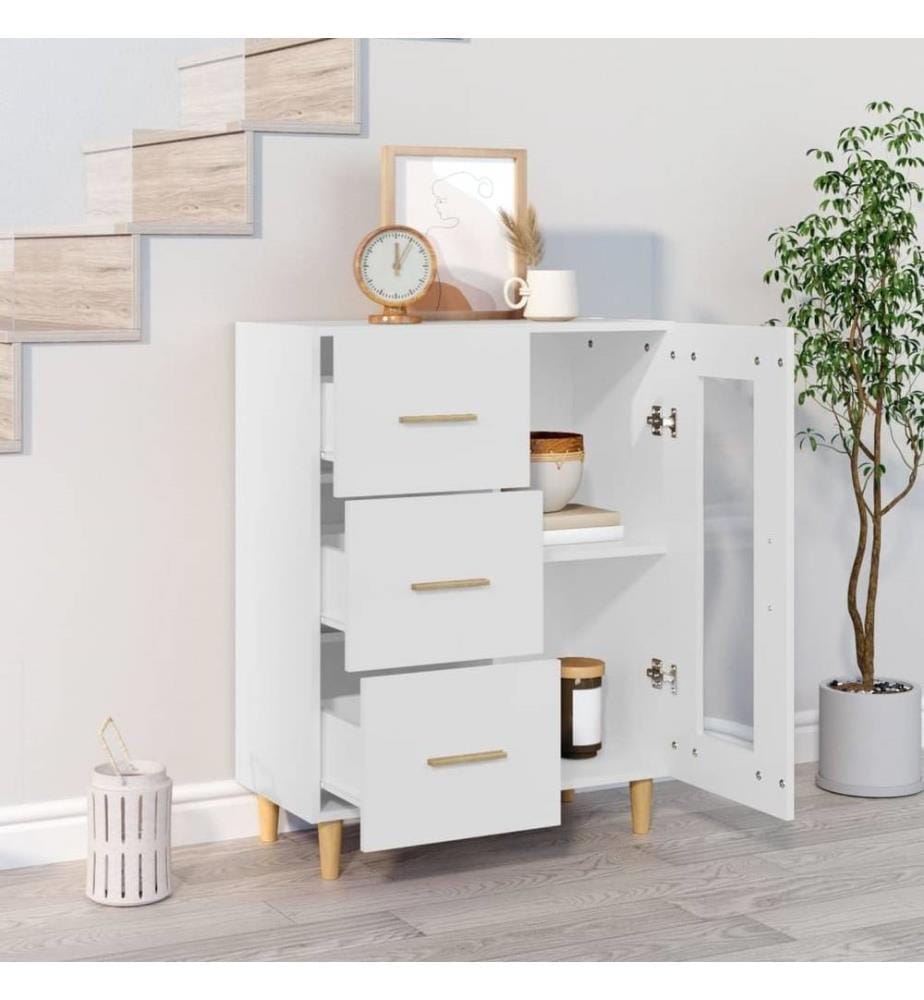 Buffet blanc 69,5x34x90 cm bois d'ingénierie