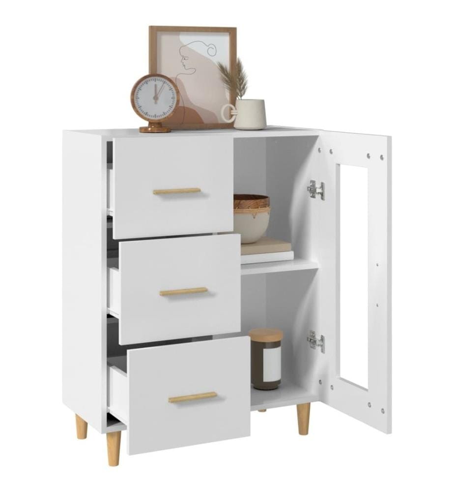 Buffet blanc 69,5x34x90 cm bois d'ingénierie