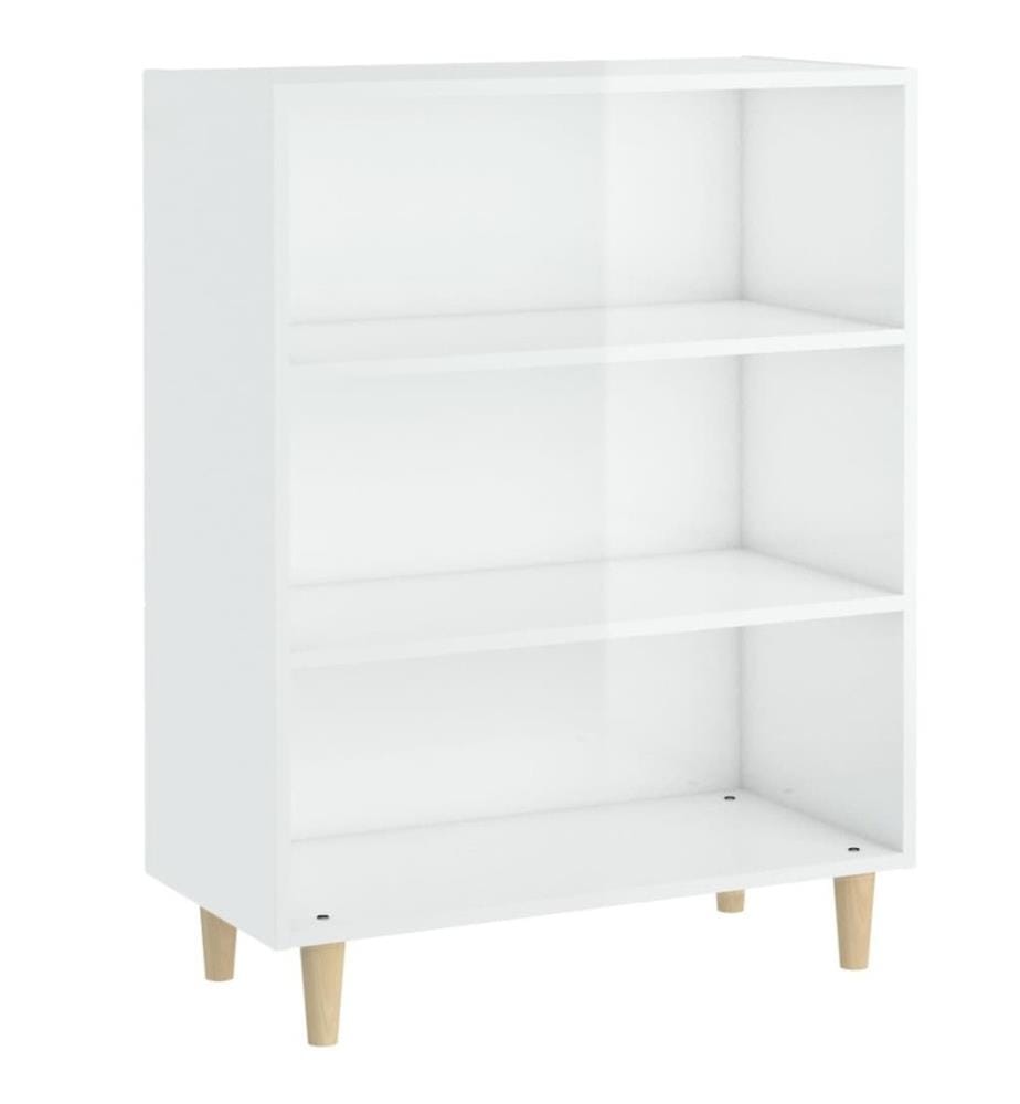 Buffet Blanc brillant 69,5x32,5x90 cm Bois d'ingénierie