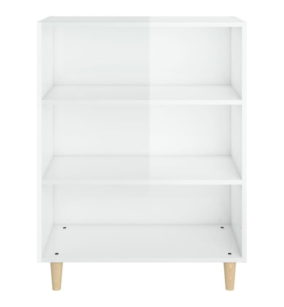 Buffet Blanc brillant 69,5x32,5x90 cm Bois d'ingénierie