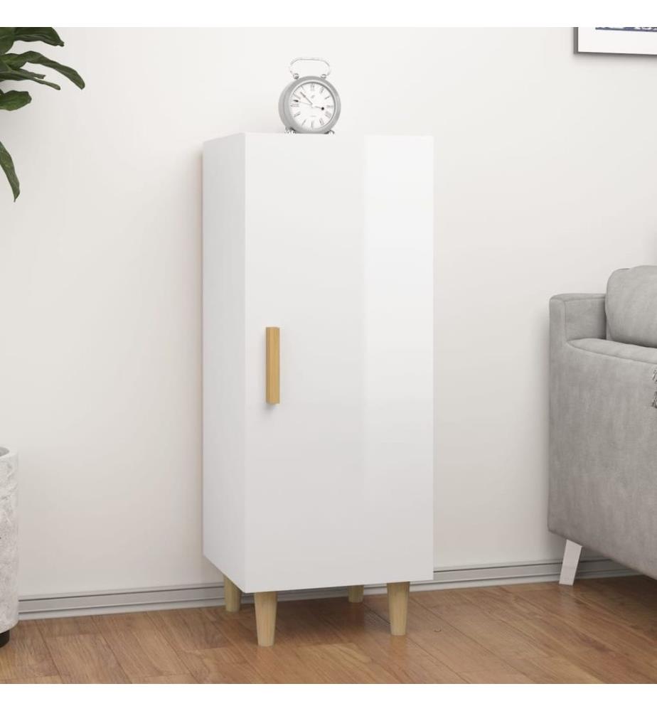 Sideboard Hochglanz-Weiss 34,5x34x90 cm Holzwerkstoff